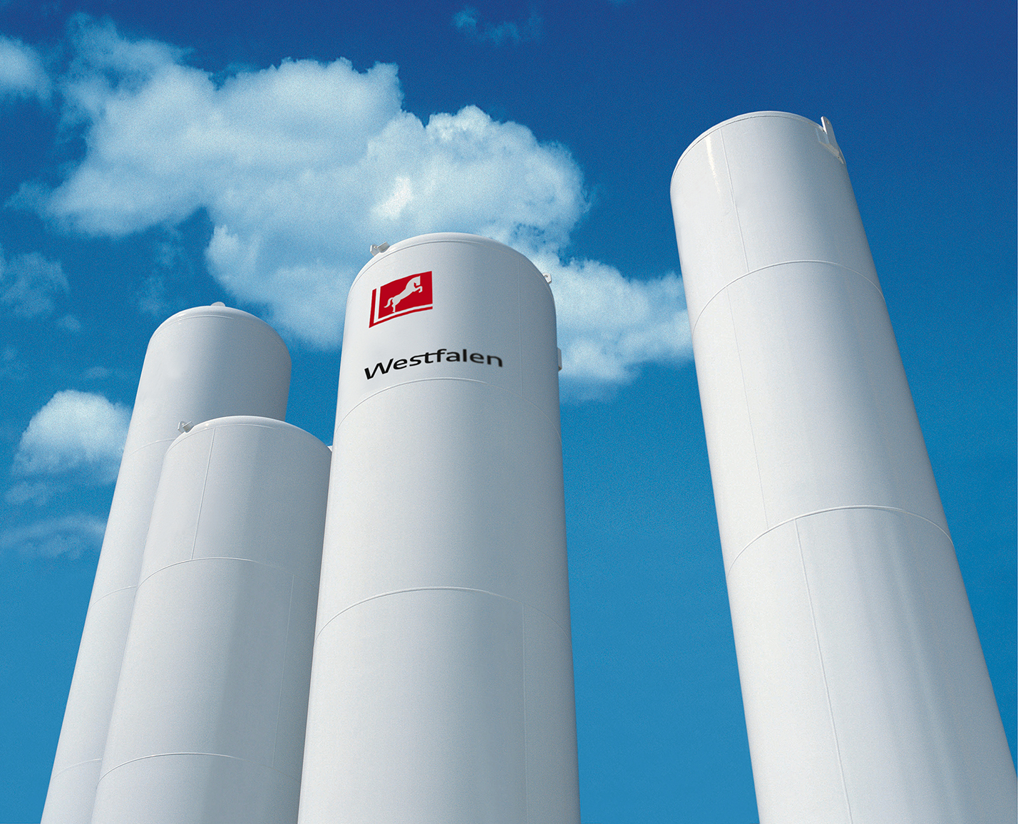 Wasserstoff-Tanks in Hochtanks von Westfalen. Wasserstoff-Versorgung